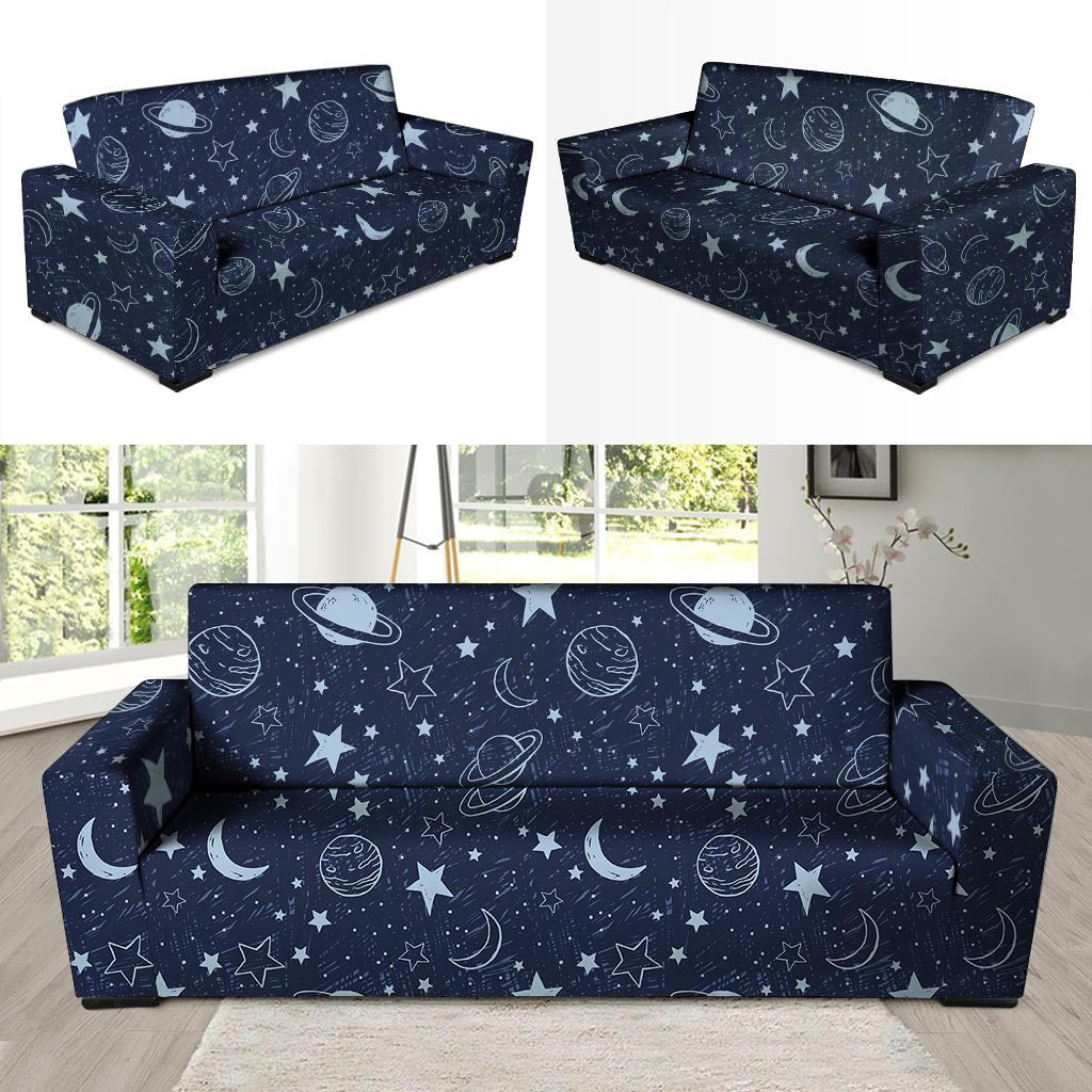 Doodle Galaxy Space Sofa Cover-grizzshop