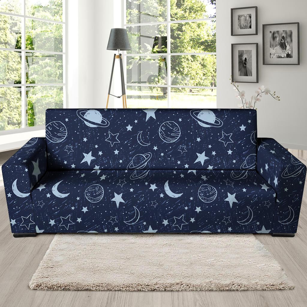 Doodle Galaxy Space Sofa Cover-grizzshop