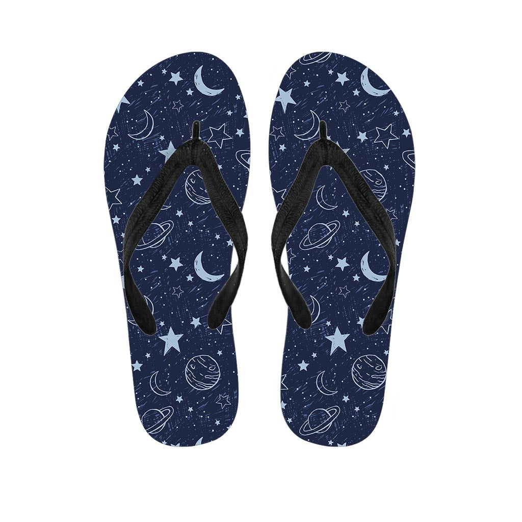 Doodle Galaxy Space Women's Flip Flops-grizzshop