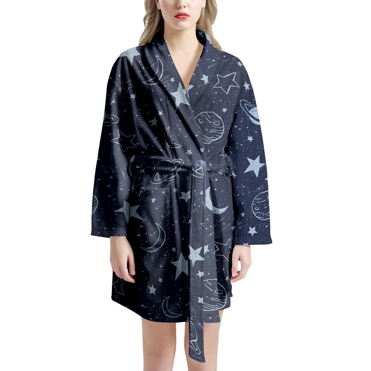 Doodle Galaxy Space Women's Robe-grizzshop