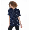 Doodle Galaxy Space Women's Short Sleeve Shirts-grizzshop