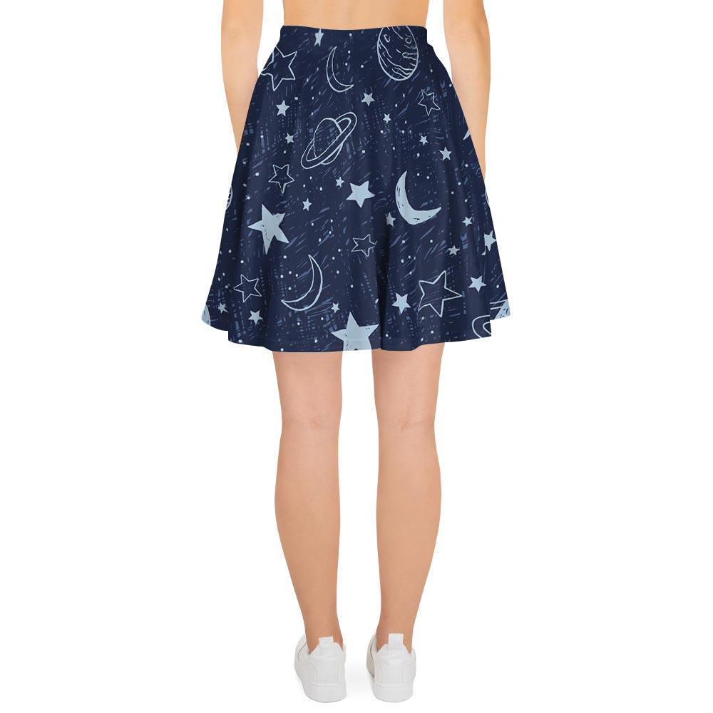 Doodle Galaxy Space Women's Skirt-grizzshop