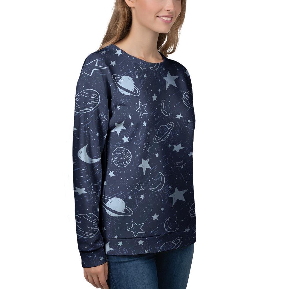 Doodle Galaxy Space Women's Sweatshirt-grizzshop