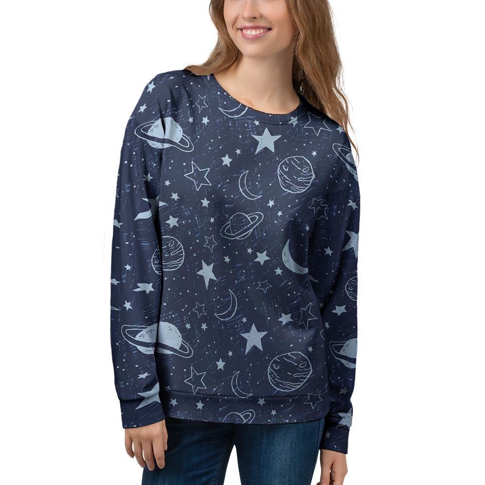 Doodle Galaxy Space Women's Sweatshirt-grizzshop