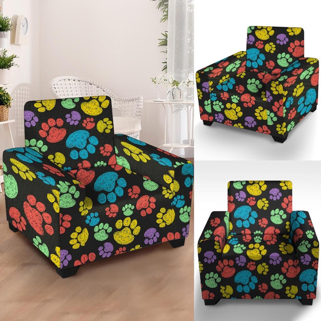 Doodle Paw Armchair Cover-grizzshop