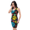 Doodle Paw Bodycon Dress-grizzshop