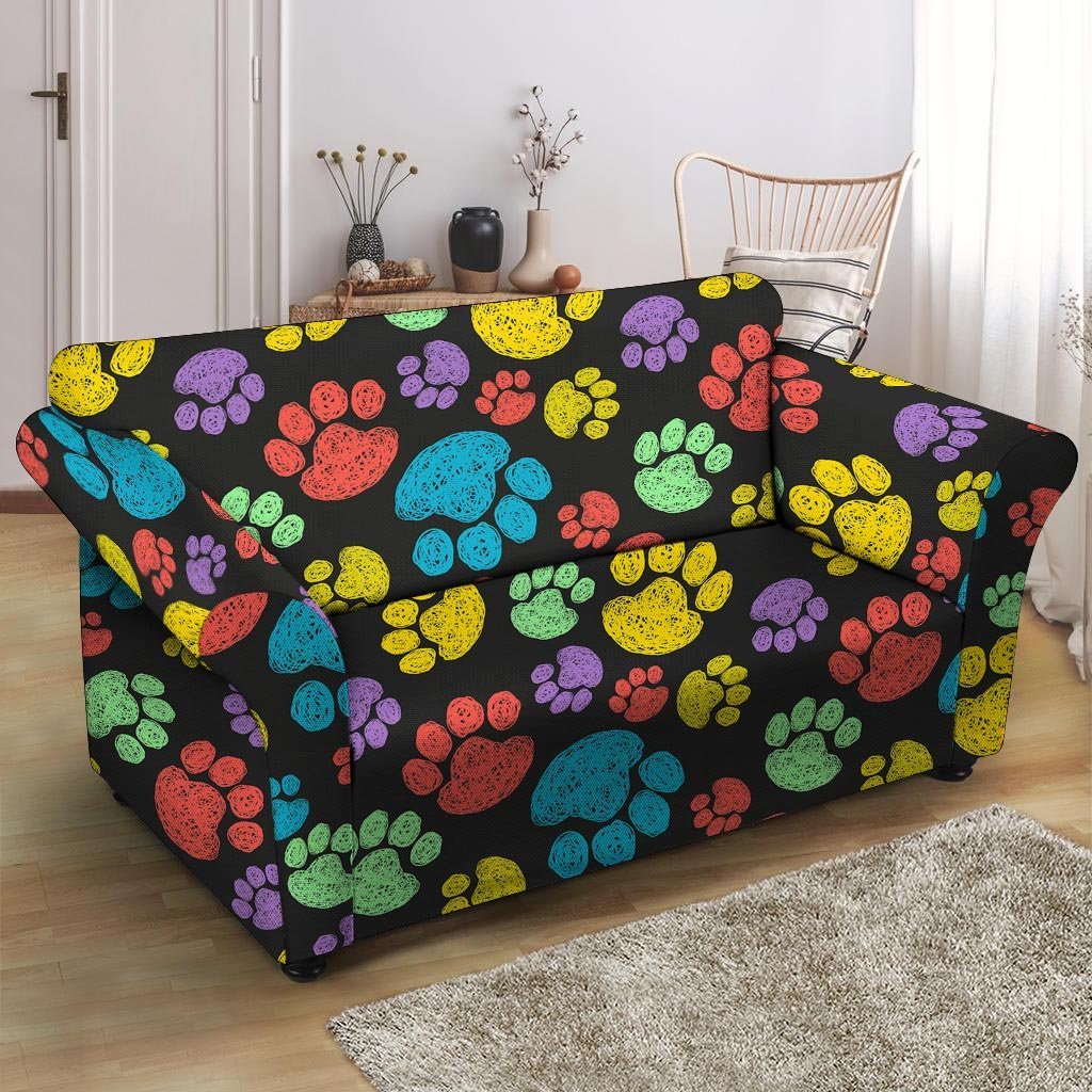 Doodle Paw Loveseat Cover-grizzshop