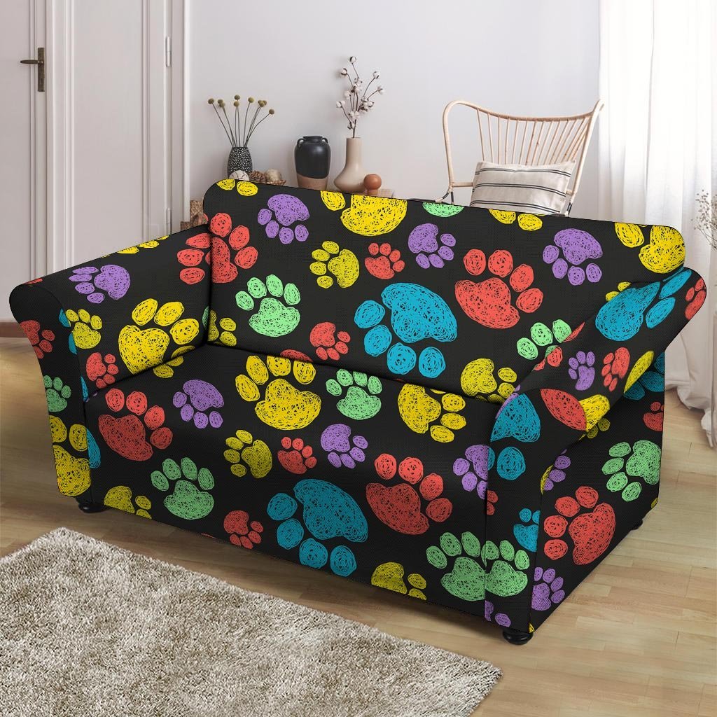 Doodle Paw Loveseat Cover-grizzshop