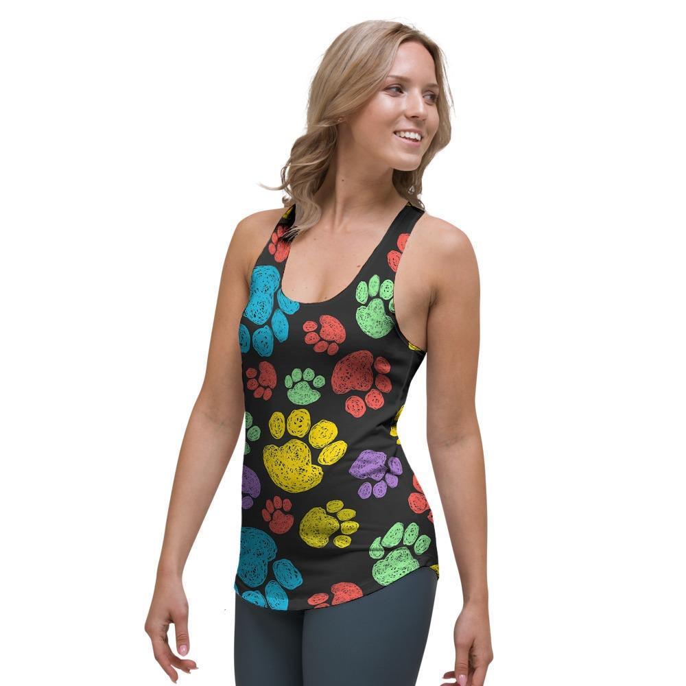 Doodle Paw Women's Racerback Tank Top-grizzshop