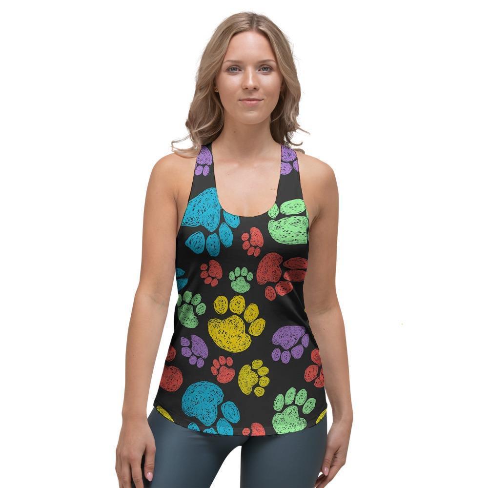 Doodle Paw Women's Racerback Tank Top-grizzshop