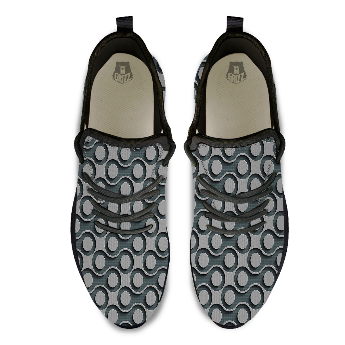 Dot 3D Geometric Print Pattern Black Athletic Shoes-grizzshop