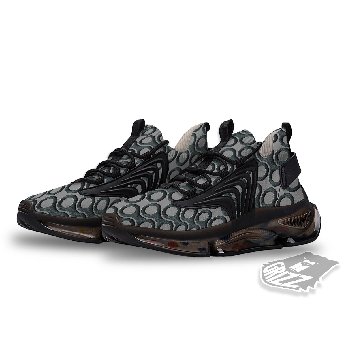 Dot 3D Geometric Print Pattern Black Gym Shoes-grizzshop