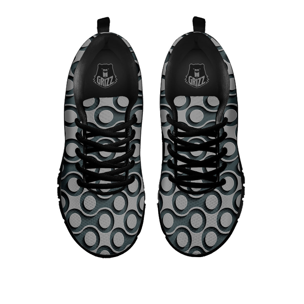 Dot 3D Geometric Print Pattern Black Sneaker-grizzshop