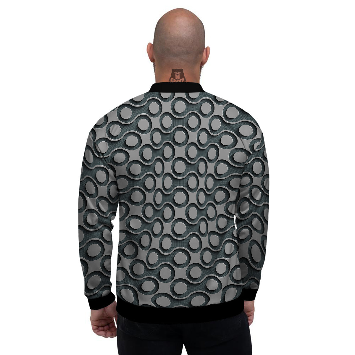 Dot 3D Geometric Print Pattern Men's Bomber Jacket-grizzshop