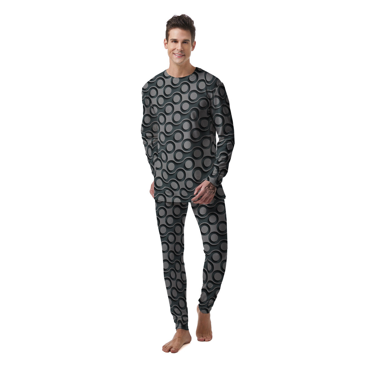 Dot 3D Geometric Print Pattern Men's Pajamas-grizzshop