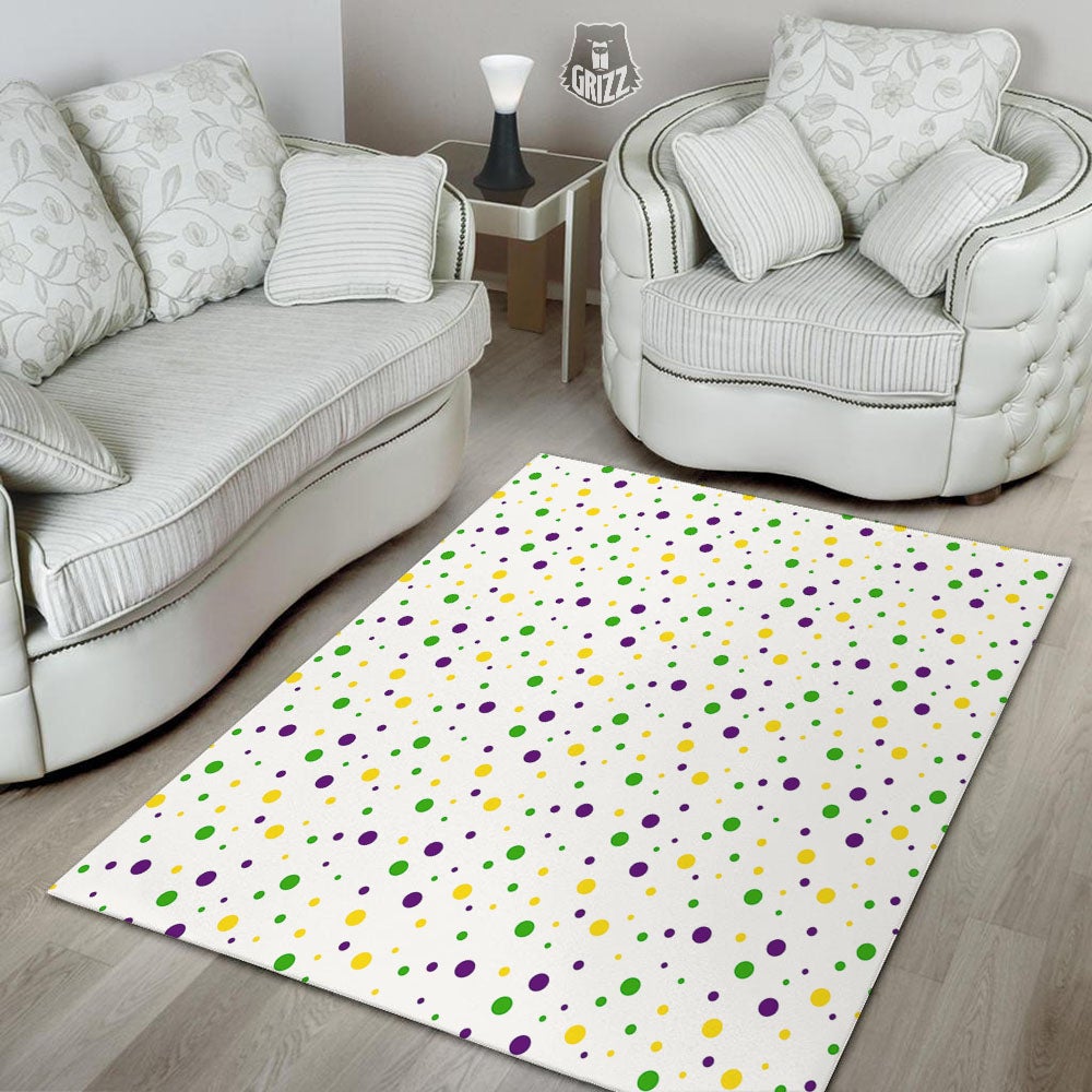 Dot Mardi Gras Print Pattern Floor Mat-grizzshop