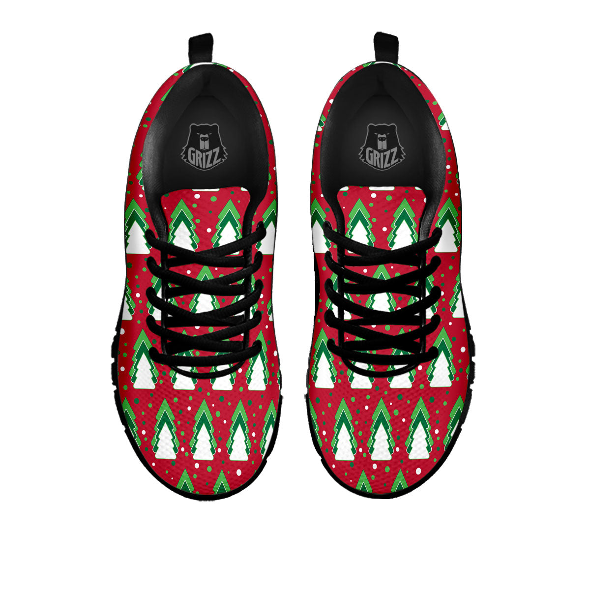 Dots Merry Christmas Print Pattern Black Sneaker-grizzshop