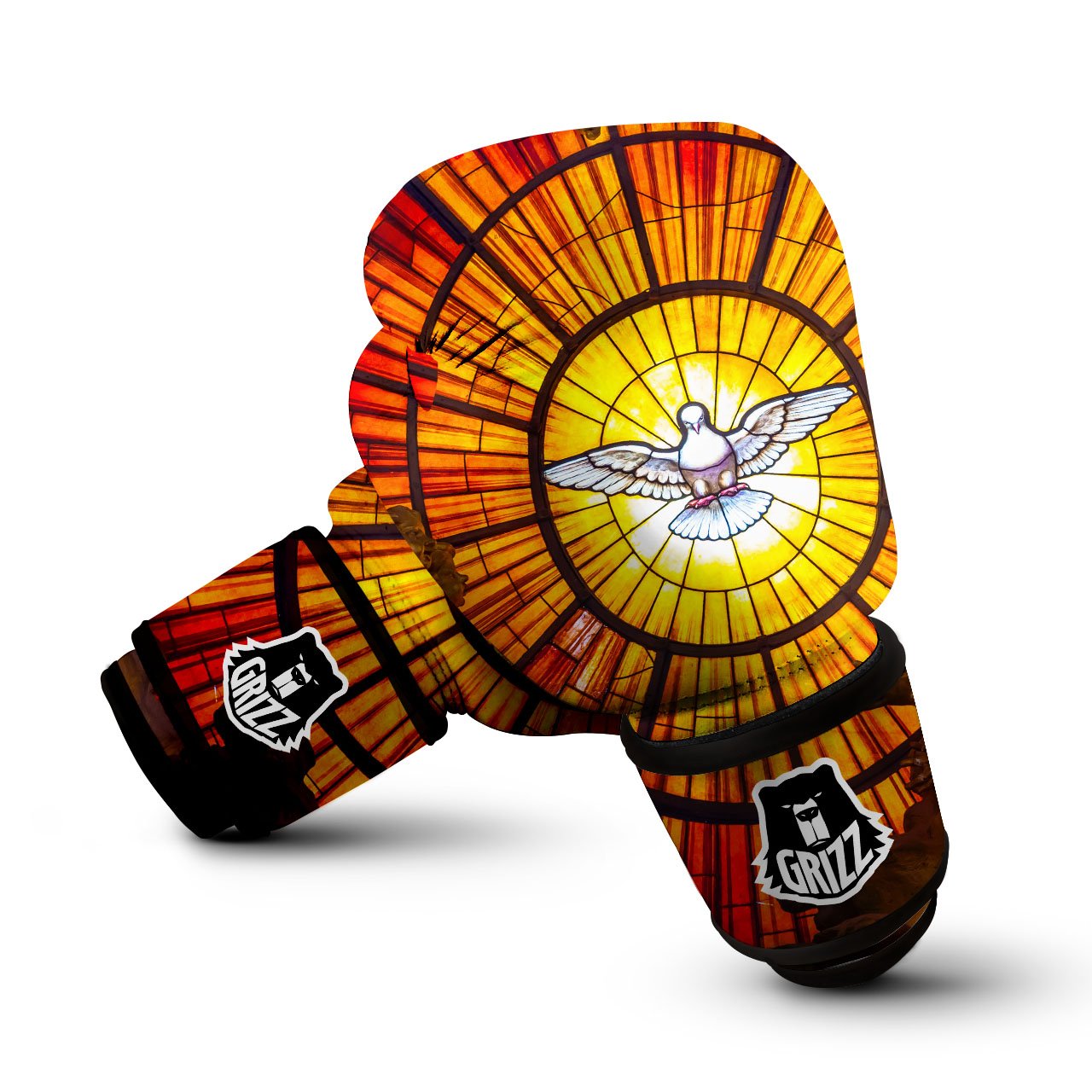 Stained Glass Psychedelic Trippy Boxing Gloves