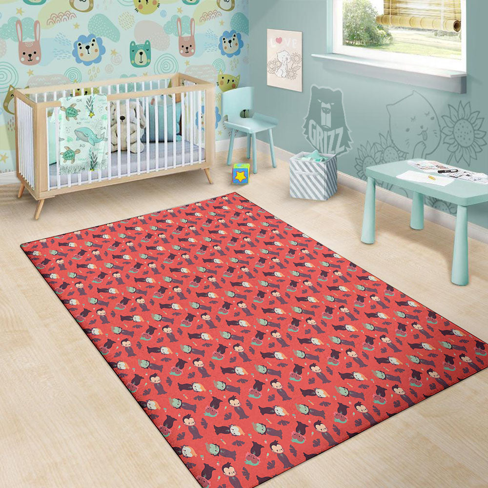 Dracula Cartoon Print Pattern Floor Mat-grizzshop