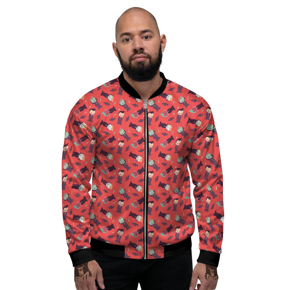 Dracula Cartoon Print Pattern Men's Bomber Jacket-grizzshop