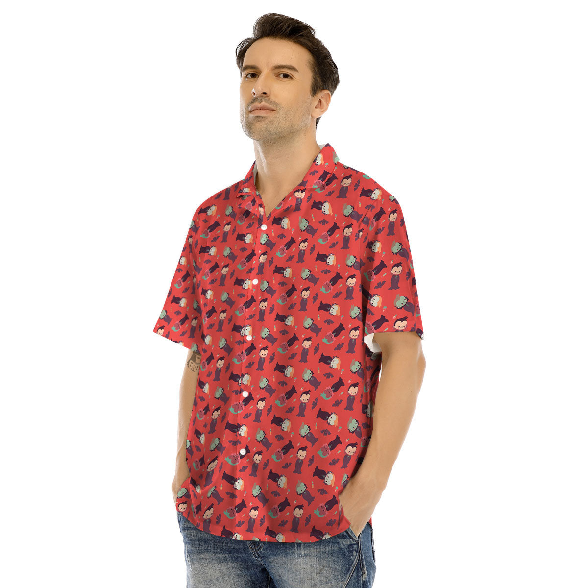 Dracula Cartoon Print Pattern Men's Hawaiian Shirt-grizzshop