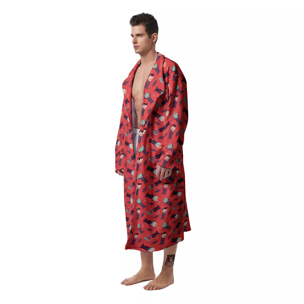 Dracula Cartoon Print Pattern Men's Robe-grizzshop