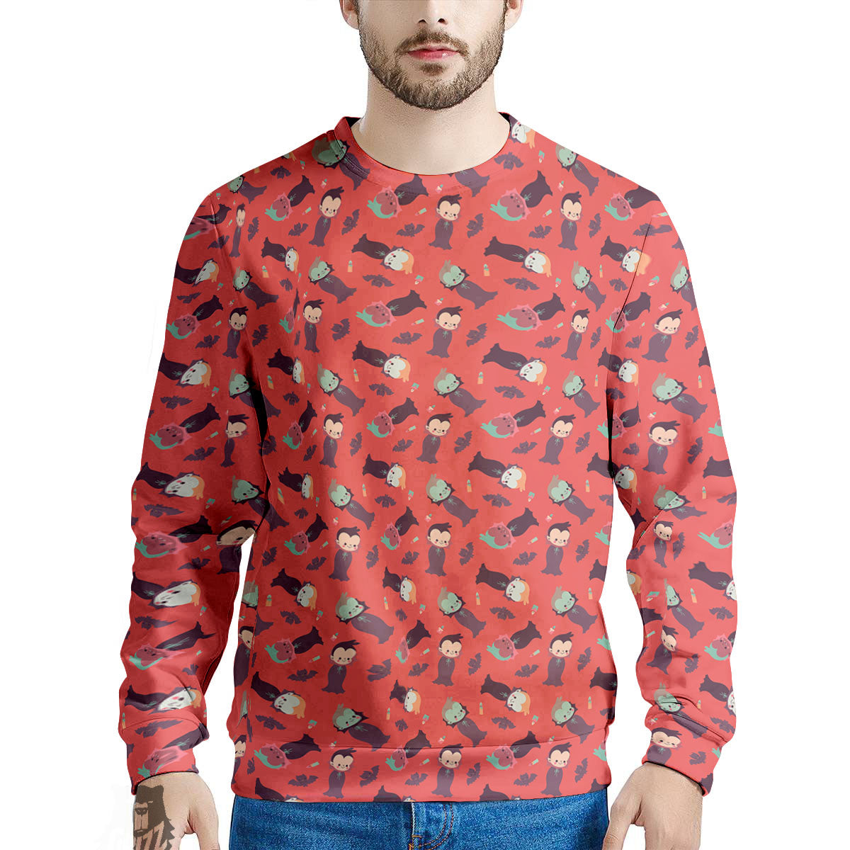 Dracula Cartoon Print Pattern Men's Sweatshirt-grizzshop
