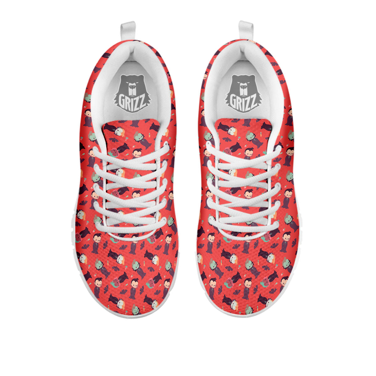 Dracula Cartoon Print Pattern White Sneaker-grizzshop