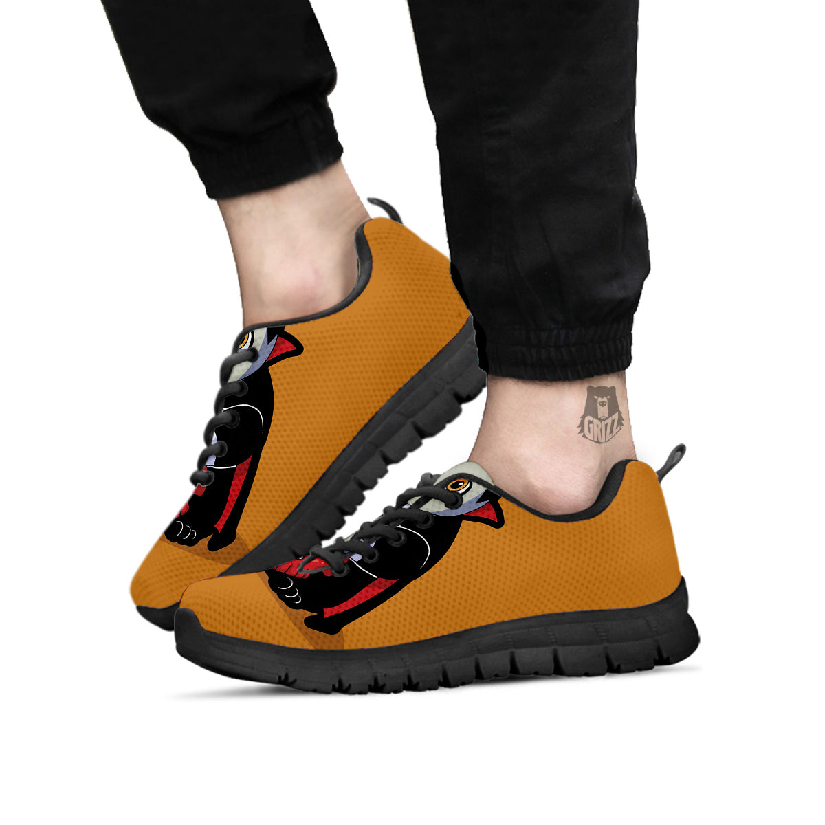 Dracula Cute Cat Print Black Sneaker-grizzshop