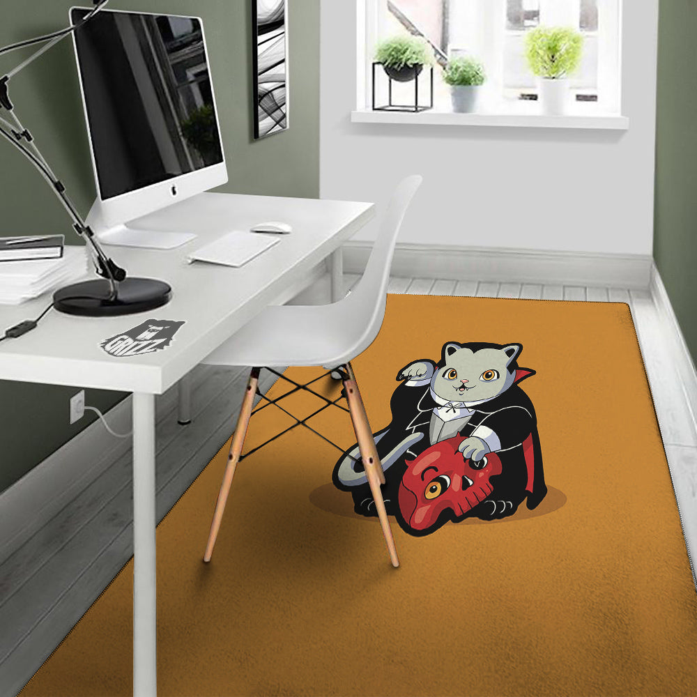 Dracula Cute Cat Print Floor Mat-grizzshop