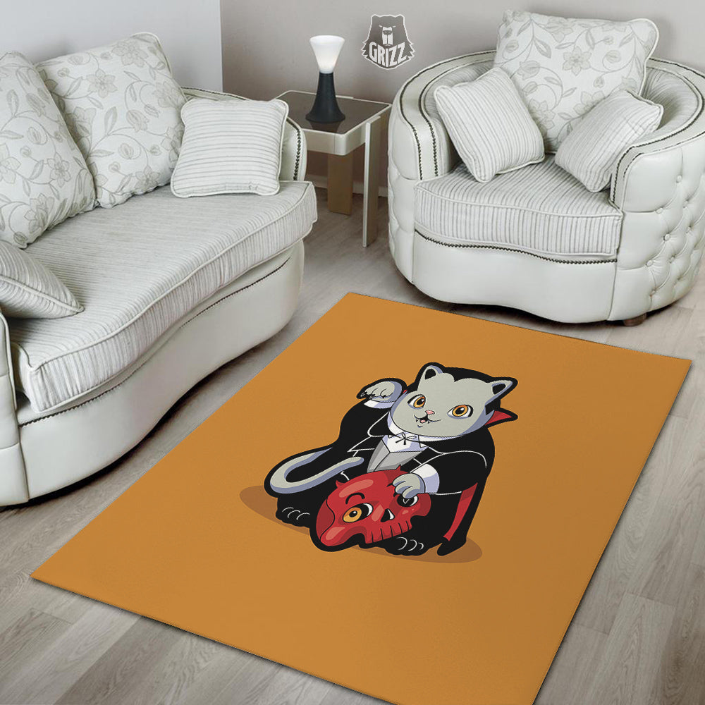 Dracula Cute Cat Print Floor Mat-grizzshop