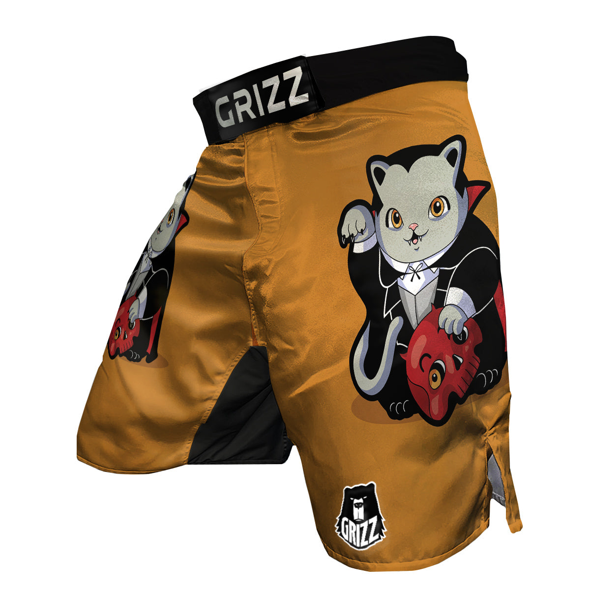 Dracula Cute Cat Print MMA Shorts-grizzshop