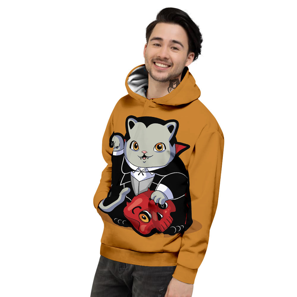 Dracula Cute Cat Print Men's Hoodie-grizzshop