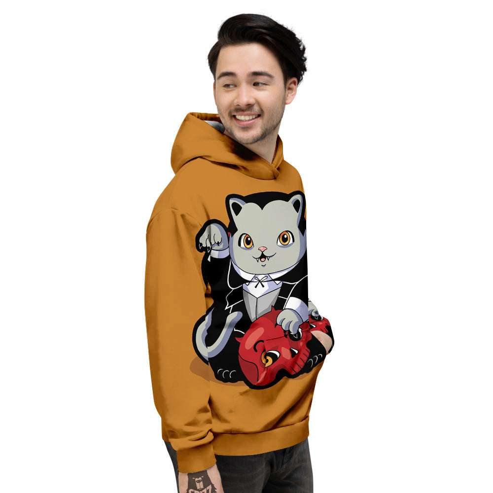 Dracula Cute Cat Print Men's Hoodie-grizzshop