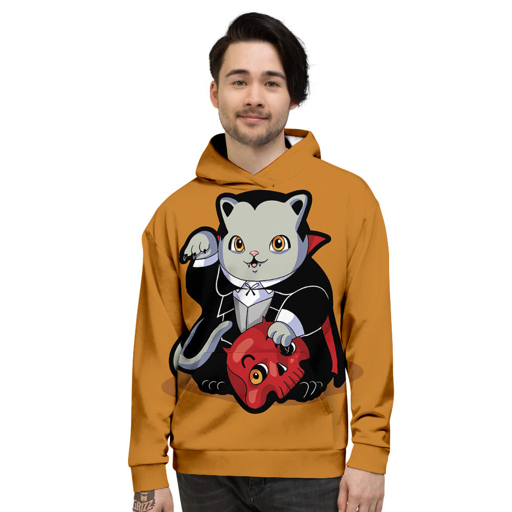Dracula Cute Cat Print Men's Hoodie-grizzshop