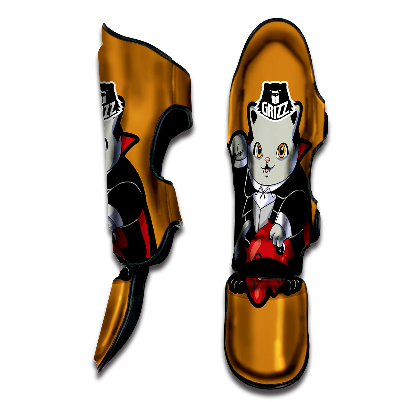 Dracula Cute Cat Print Muay Thai Shin Guards-grizzshop