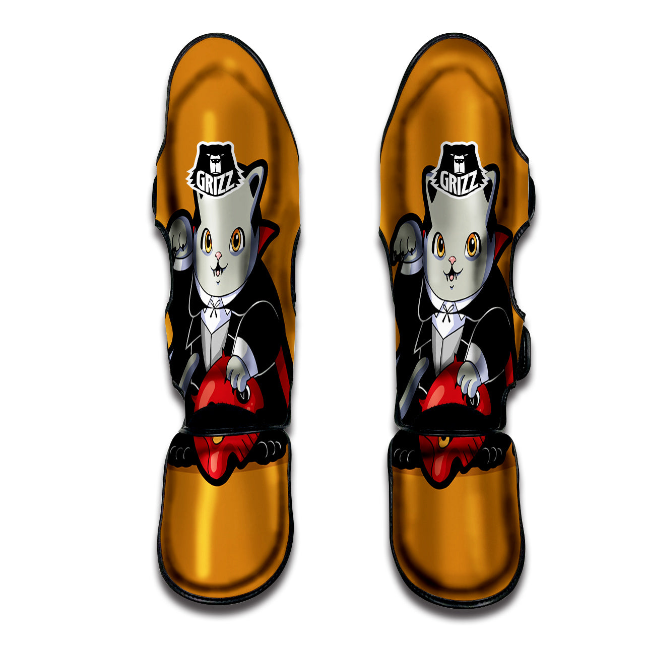 Dracula Cute Cat Print Muay Thai Shin Guards-grizzshop