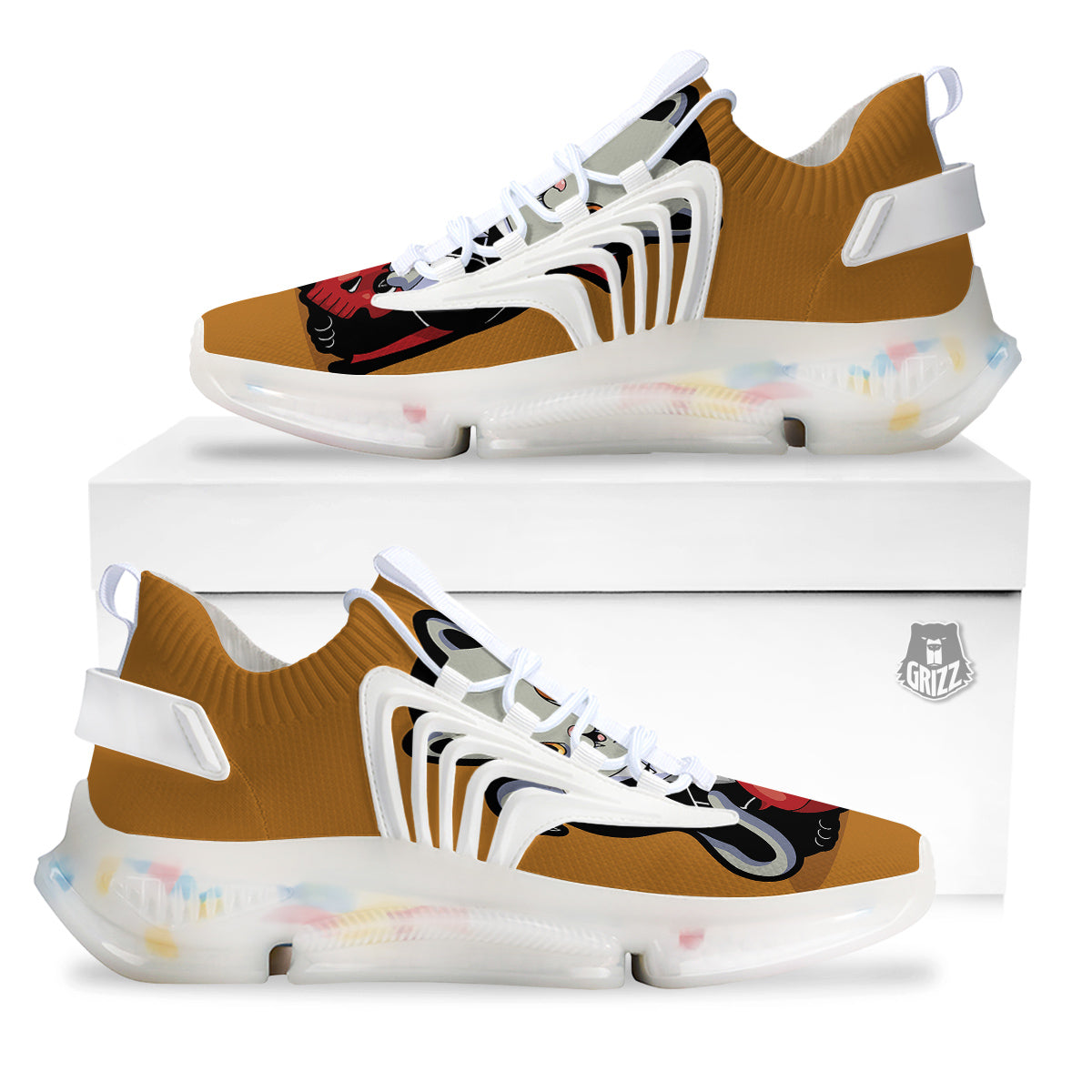 Dracula Cute Cat Print White Gym Shoes-grizzshop