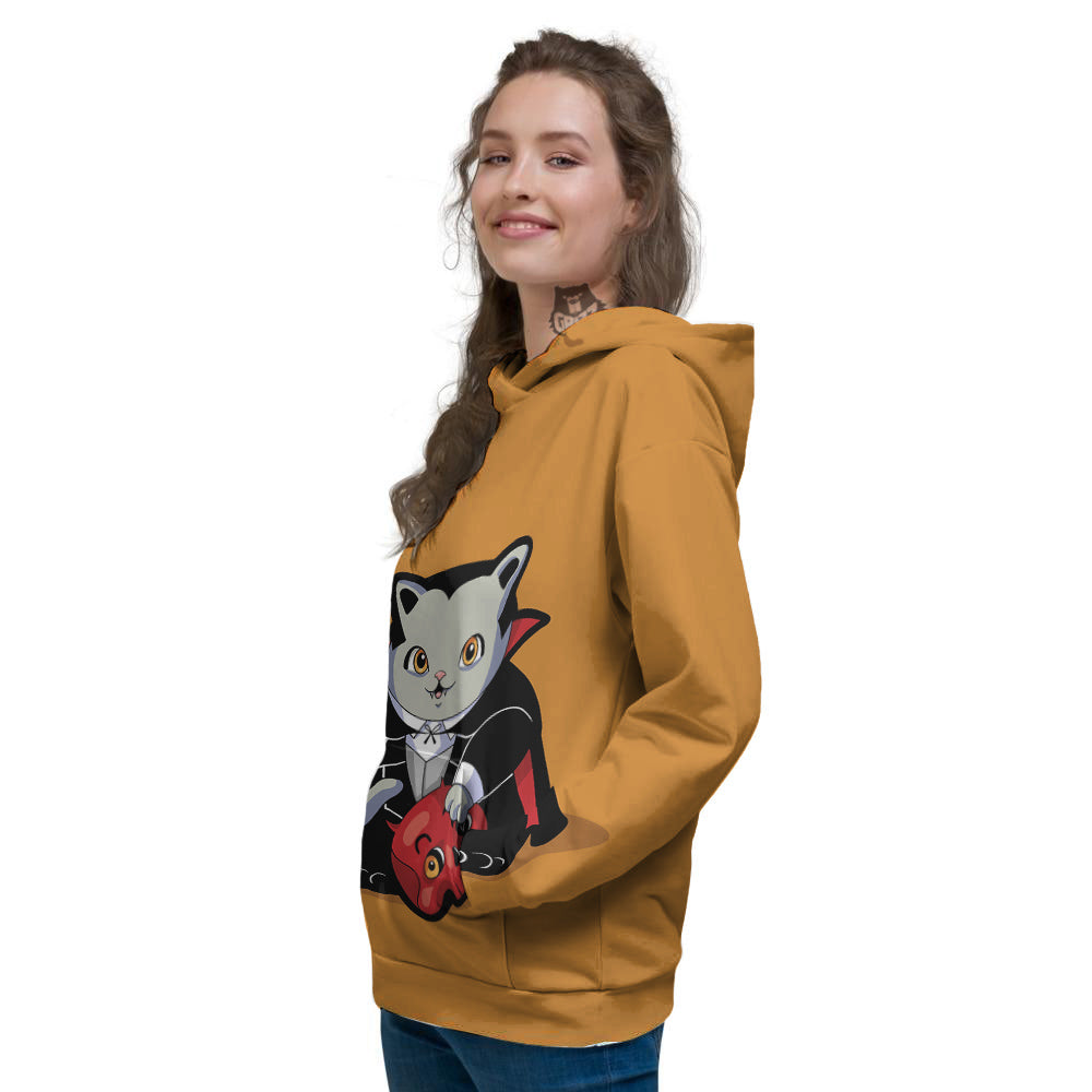 Dracula Cute Cat Print Women's Hoodie-grizzshop