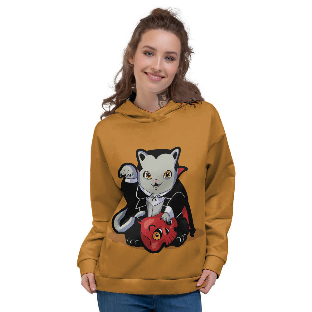 Dracula Cute Cat Print Women's Hoodie-grizzshop
