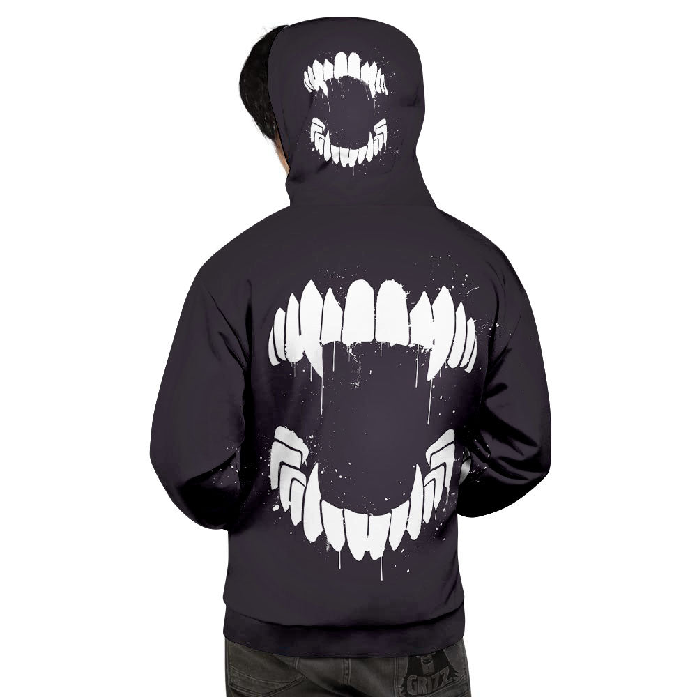 Dracula Fang Print Men's Hoodie-grizzshop
