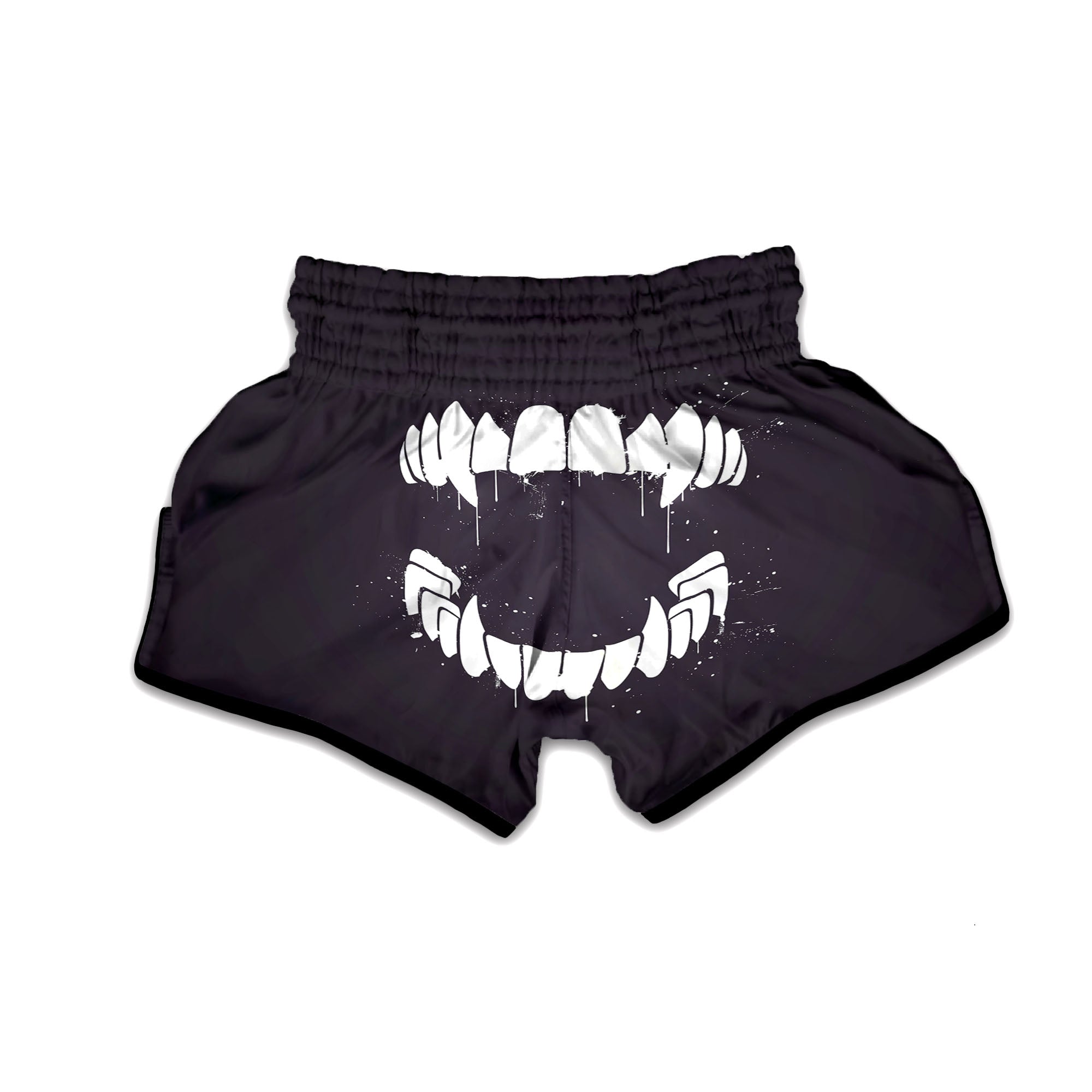Dracula Fang Print Muay Thai Boxing Shorts-grizzshop