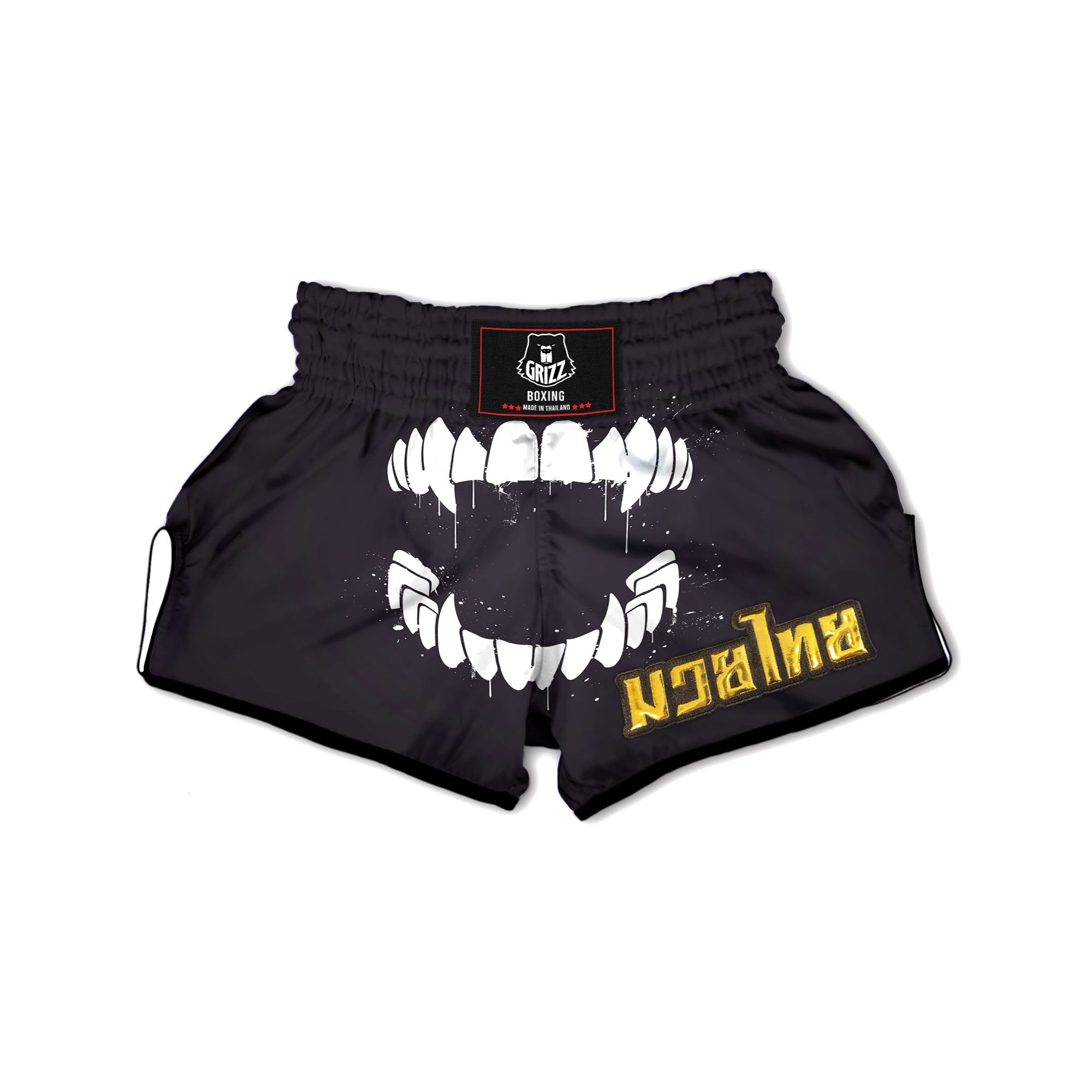 Dracula Fang Print Muay Thai Boxing Shorts-grizzshop