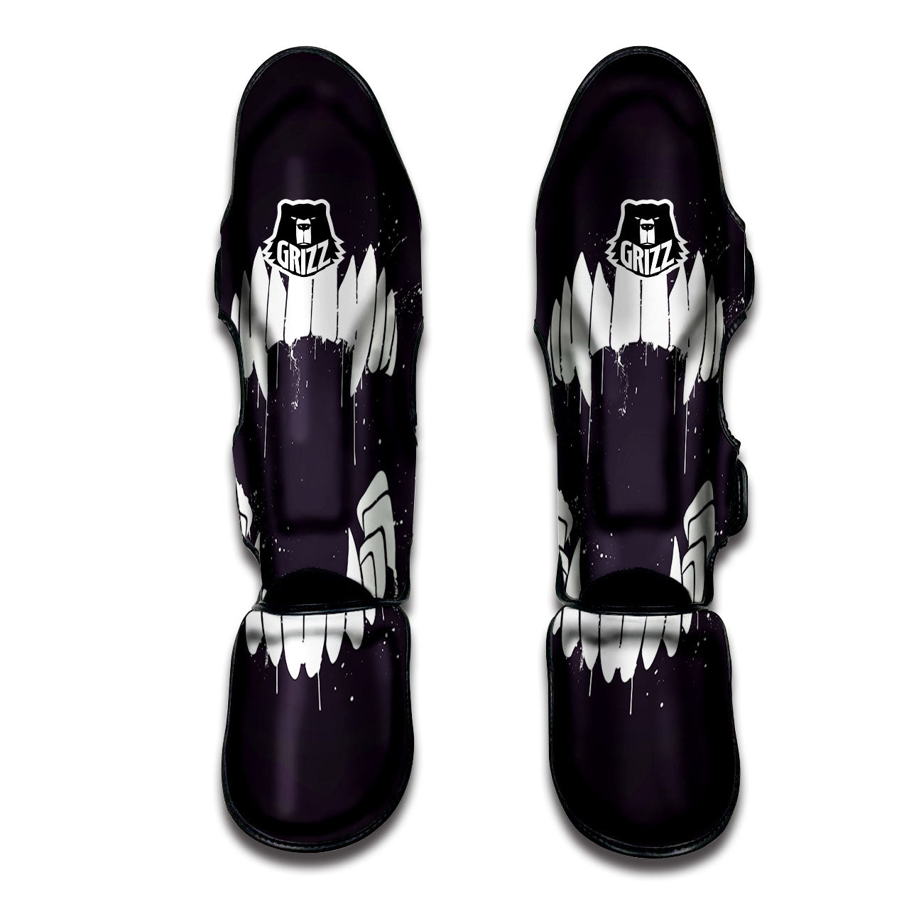 Dracula Fang Print Muay Thai Shin Guards-grizzshop