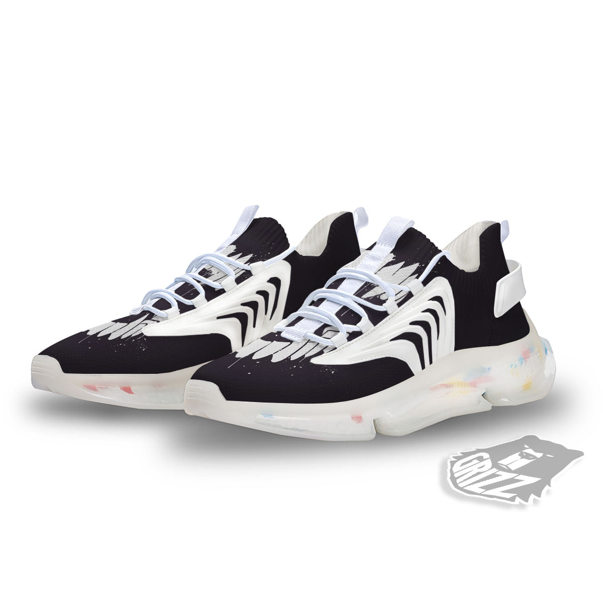 Dracula Fang Print White Gym Shoes-grizzshop