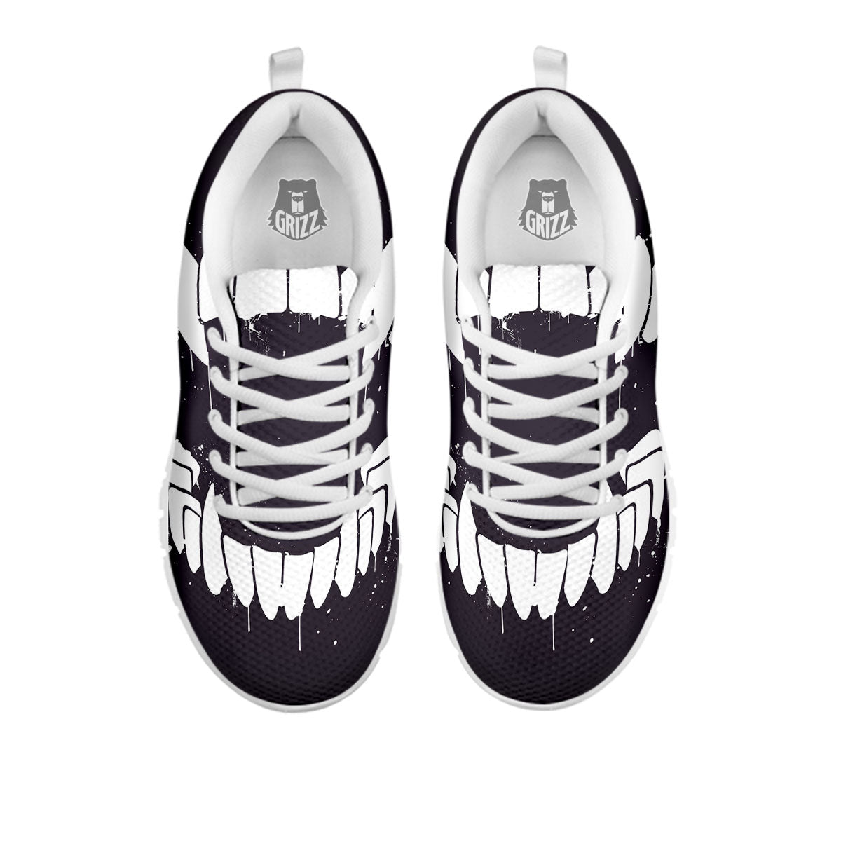 Dracula Fang Print White Sneaker-grizzshop