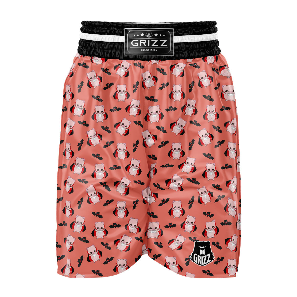 Dracula Pig Print Pattern Boxing Shorts-grizzshop