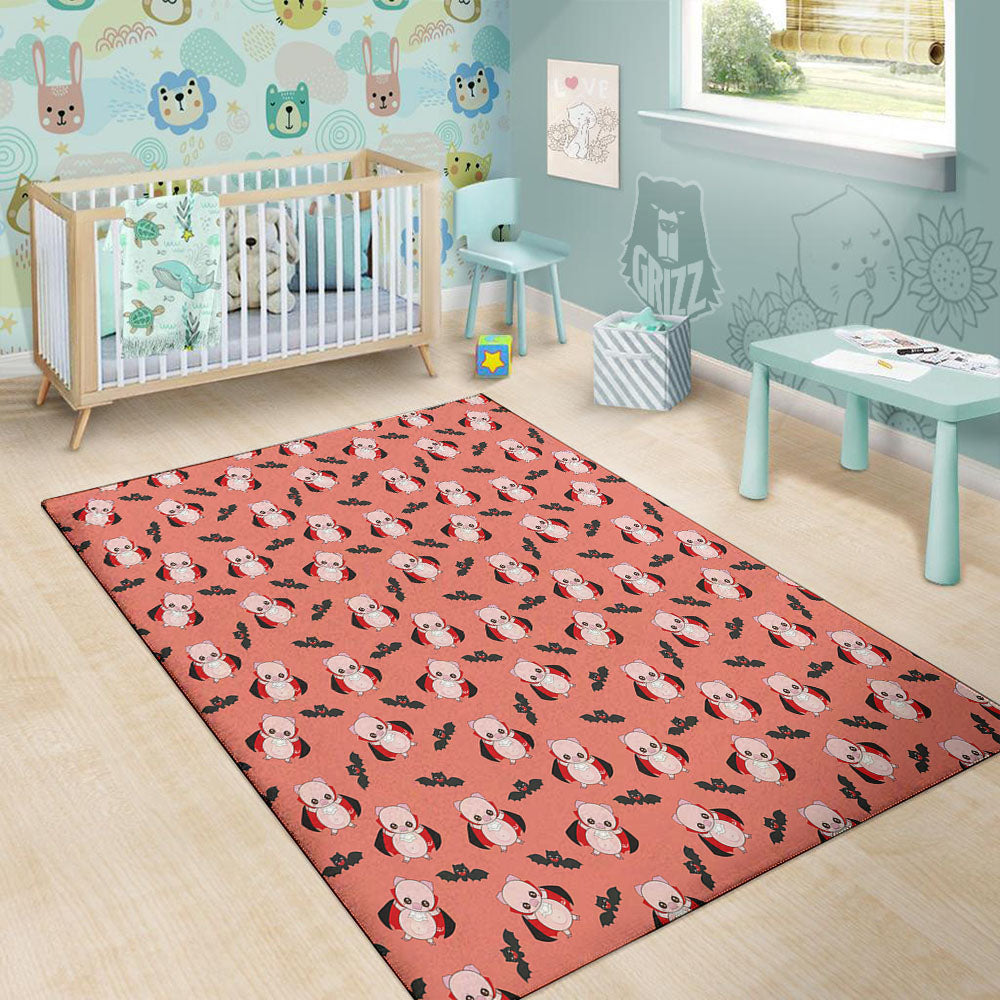 Dracula Pig Print Pattern Floor Mat-grizzshop