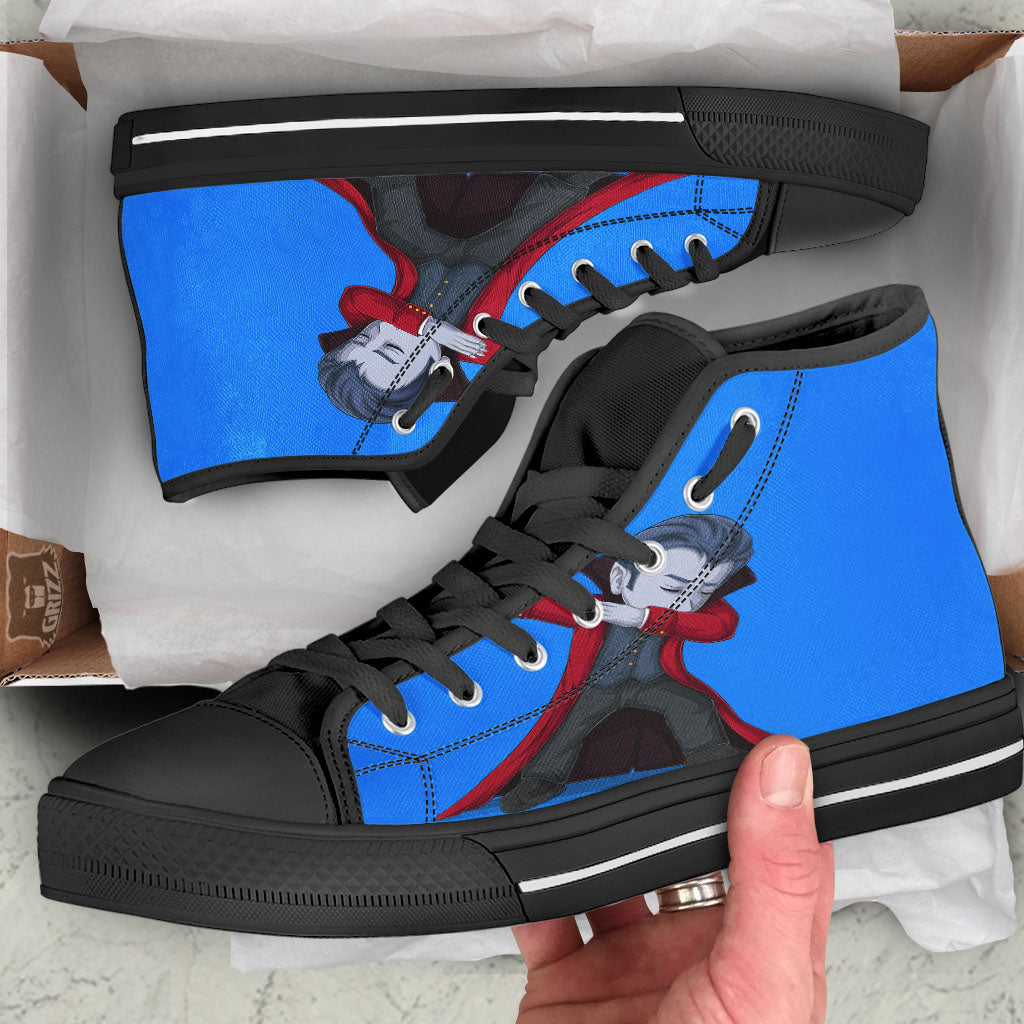 Dracula Vampire Dap Print Black High Top Shoes-grizzshop