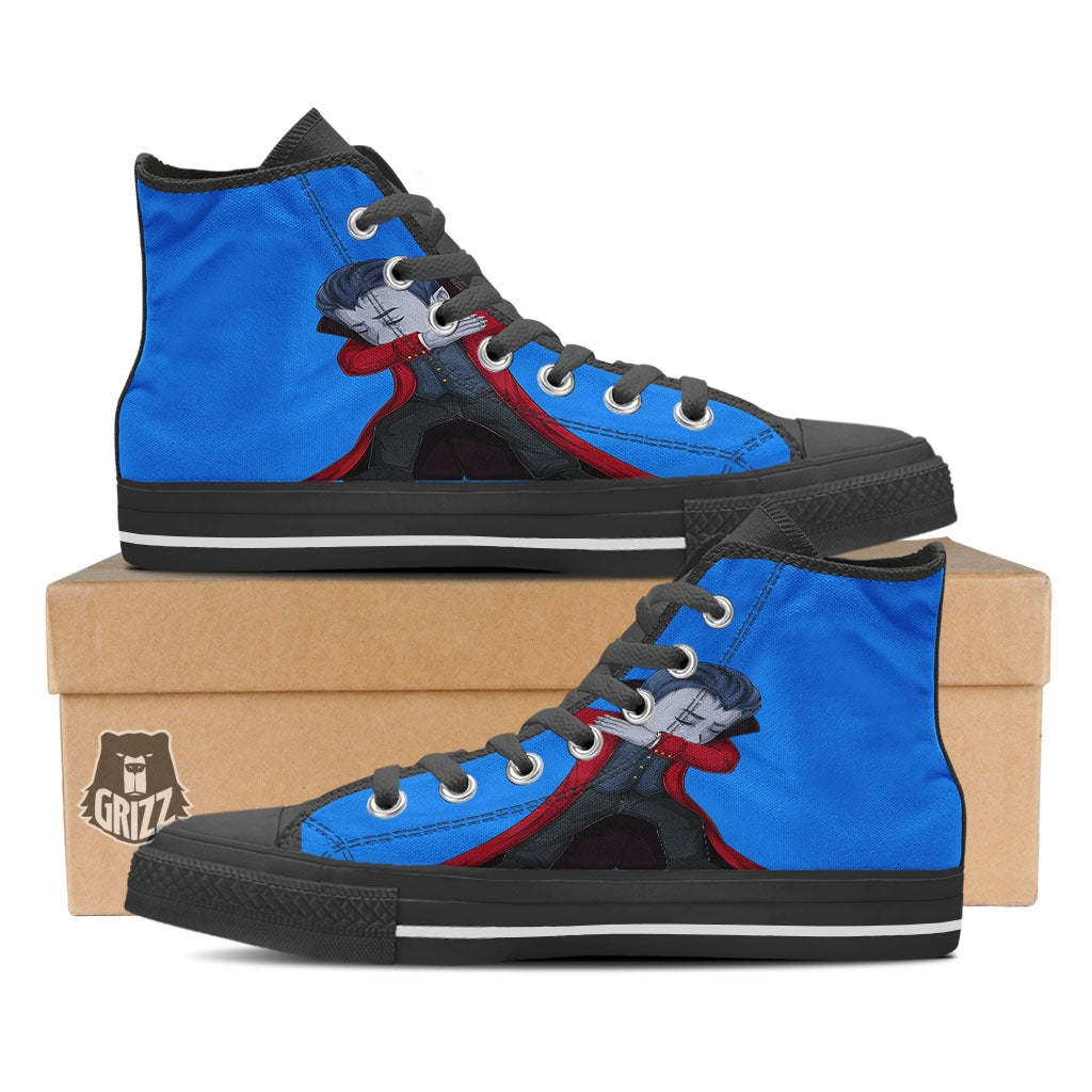 Dracula Vampire Dap Print Black High Top Shoes-grizzshop
